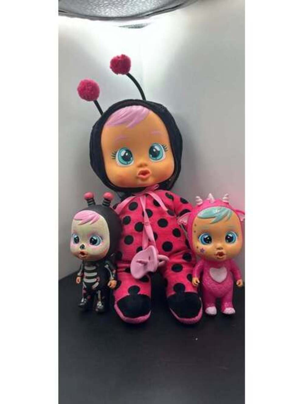 Cry Babies Dolls Set of 3 Ladybug Skeleton Dragon